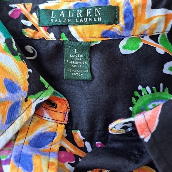 Ralph Lauren floral Unisex Blouse 3/4 sleeve multicolor top - Picture 9 of 13